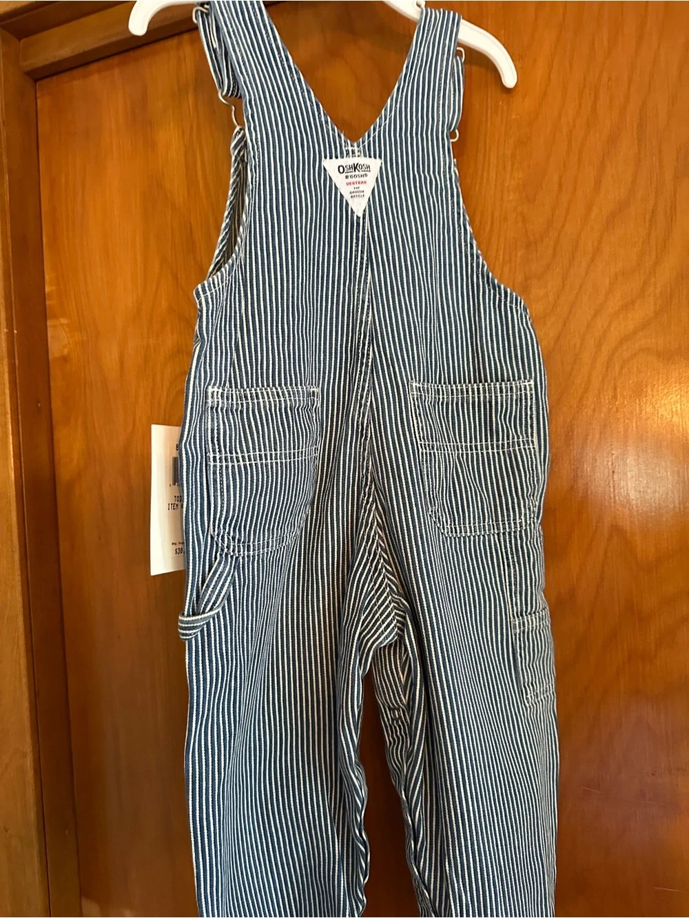 VTG OshKosh B’Gosh Hickory Stripe Railroad Overalls 3T